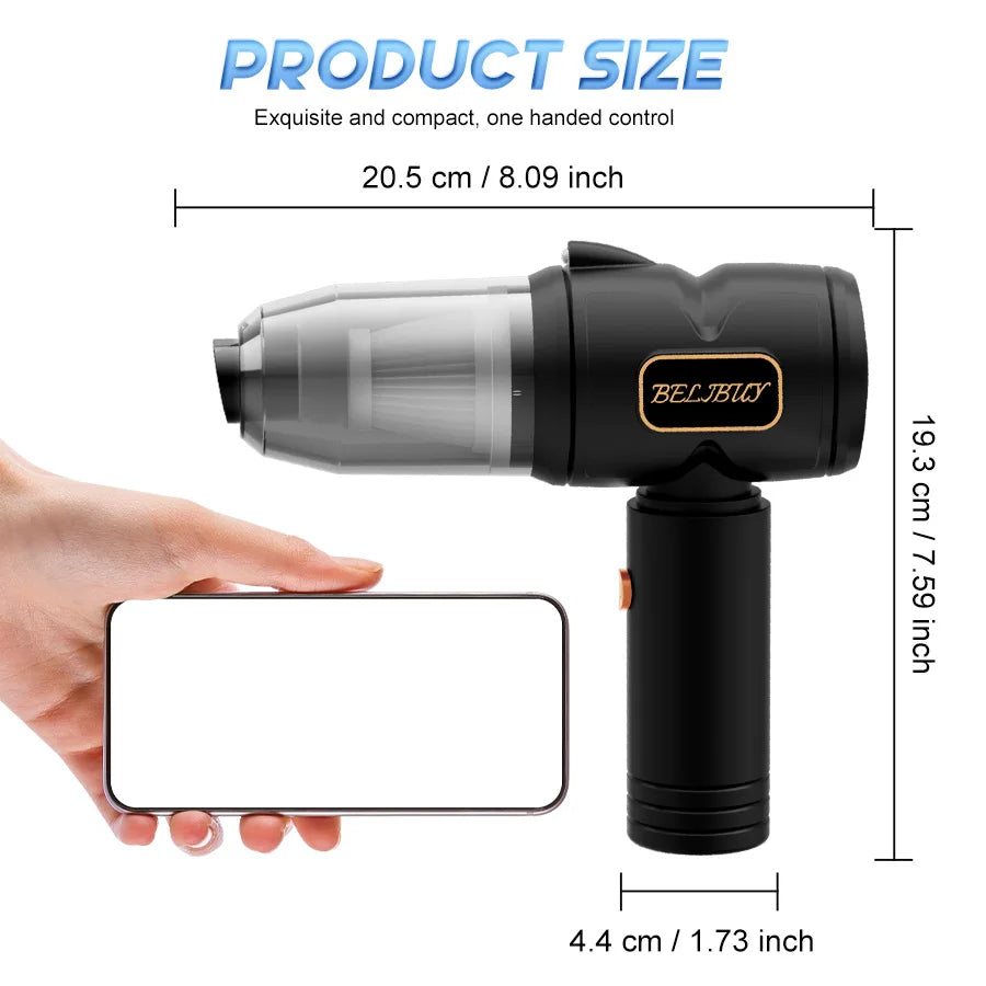 Mini Handheld Car Vacuum Cleaner - Super Powerful Suction, Cordless, Compact & Super Portable!